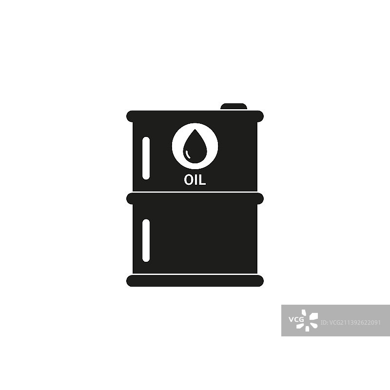 白色背景上的简约扁平石油图标图片素材