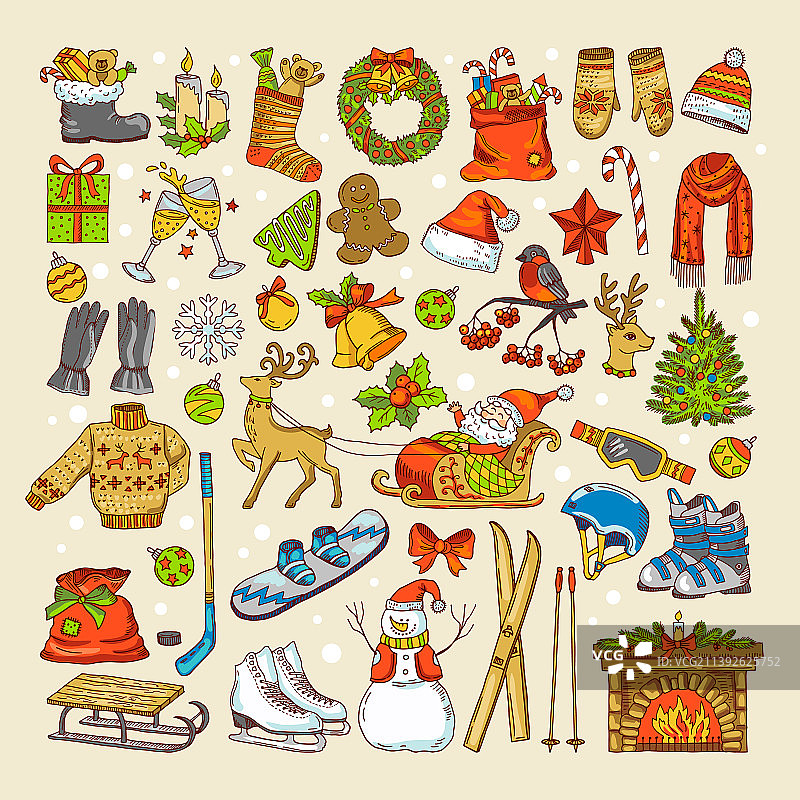 圣诞玩具彩色照片图片素材