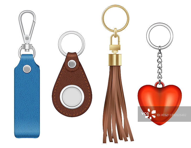 逼真小饰品，多种形状和纹理图片素材