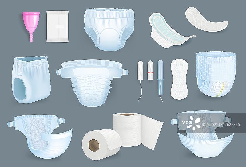 柔软清新的卫生用品图片素材