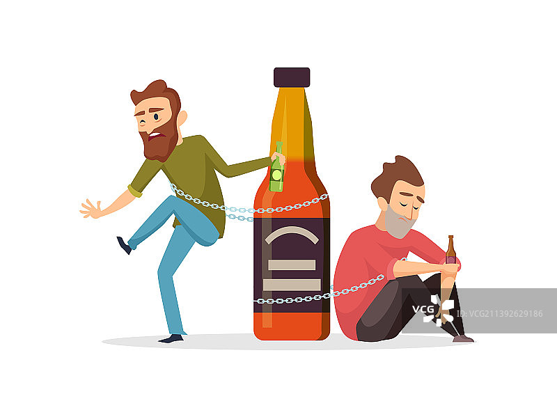 酗酒者：男性酒精滥用图片素材