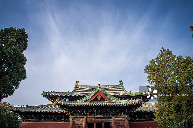 河北石家庄正定县全国重点文物保护单位始建于隋朝的北宋古建筑隆兴寺摩尼殿外观图片素材