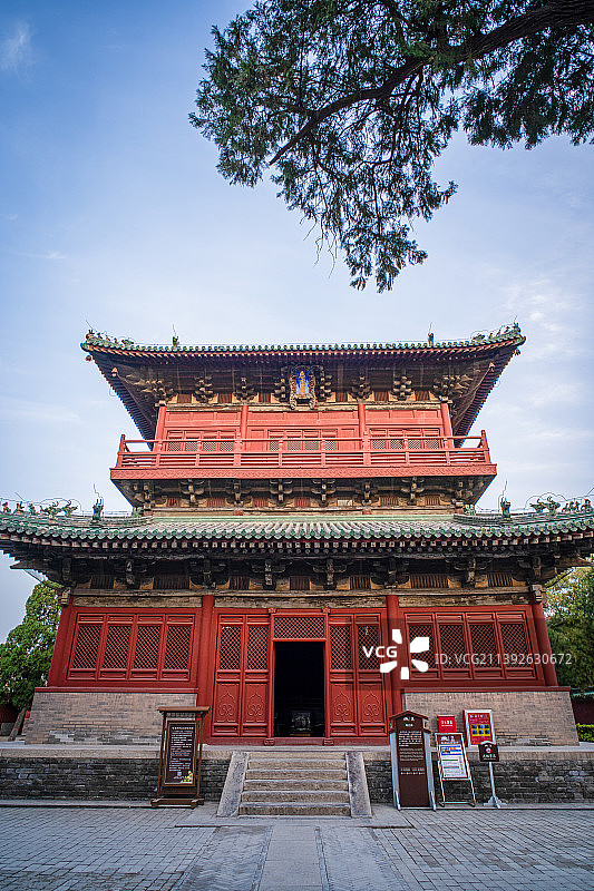 河北石家庄正定县全国重点文物保护单位始建于隋朝的北宋古建筑隆兴寺慈氏阁风光图片素材