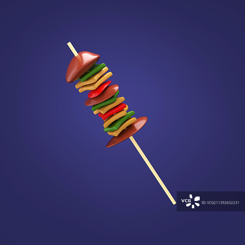 3D渲染烤羊肉串图片素材