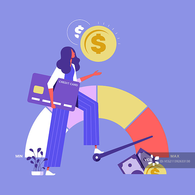 信用局和信用评级概念图片素材