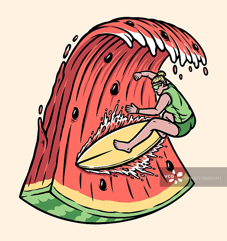 冲浪西瓜浪图片素材