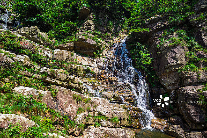 九江市庐山石门涧瀑布风景图片素材