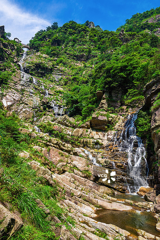 九江市庐山石门涧瀑布风景图片素材