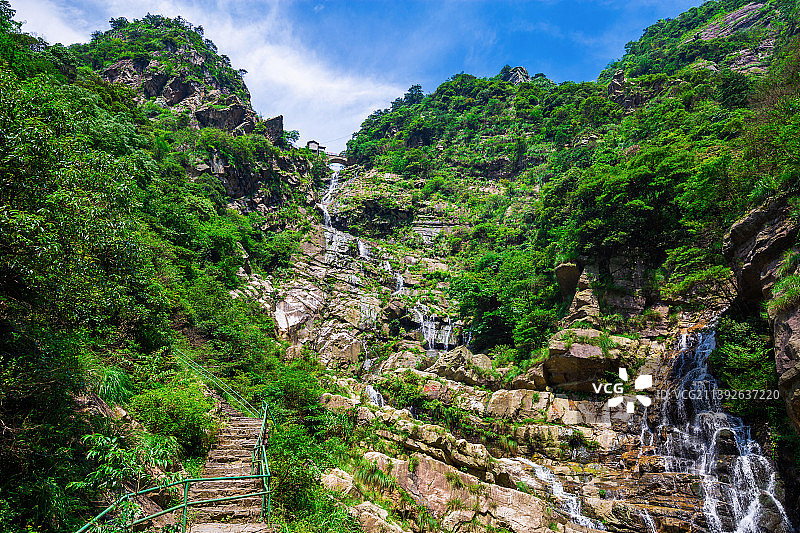 九江市庐山石门涧瀑布风景图片素材