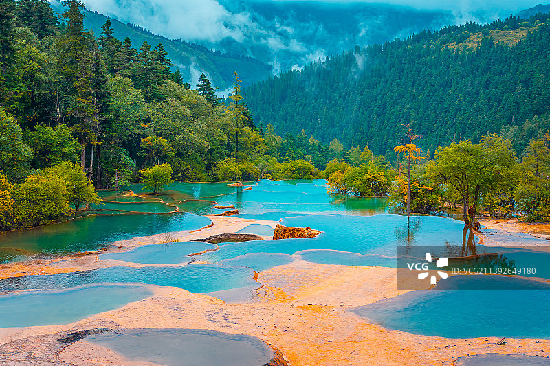 四川阿坝九寨沟黄龙景区图片素材