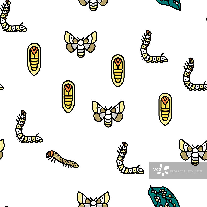 蚕丝生产业务无缝背景图片素材