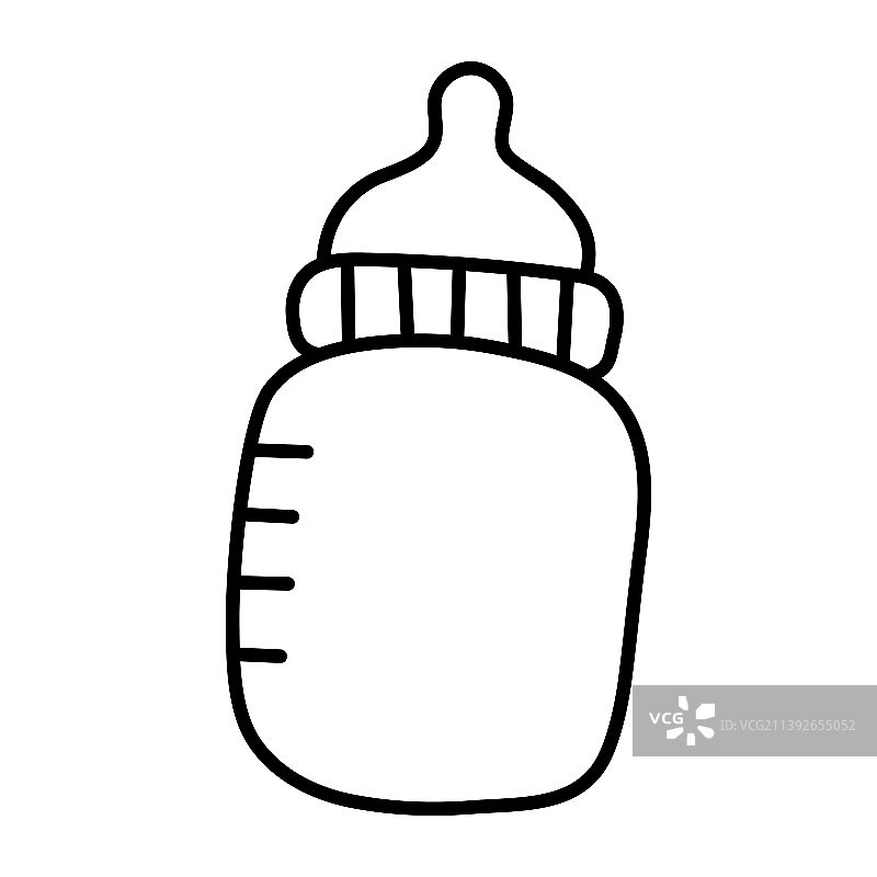 手绘涂鸦婴儿奶瓶图片素材