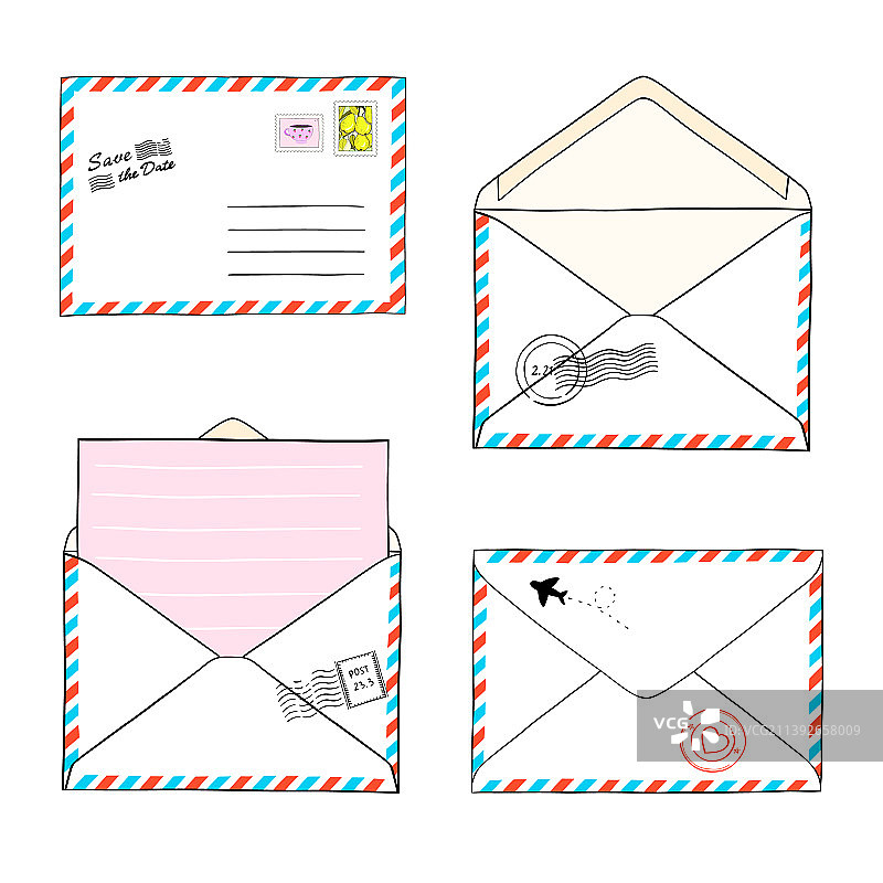 邮政信封合集图片素材