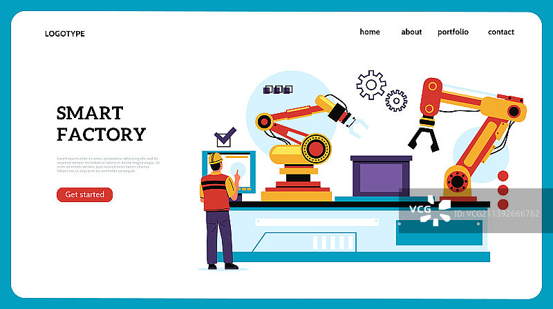 装配工程师着陆页工厂生产图片素材
