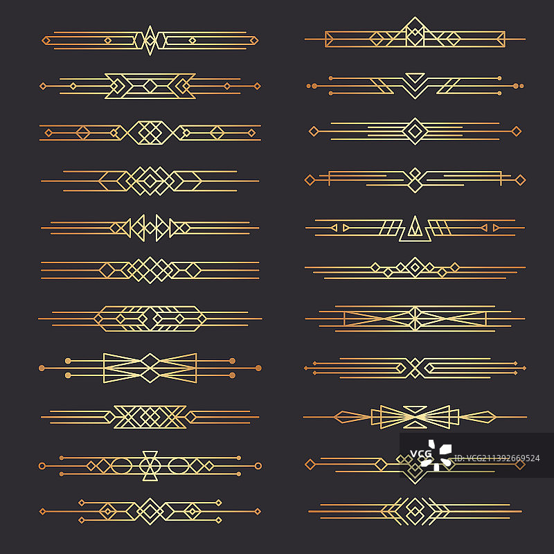装饰艺术风格分隔线图片素材