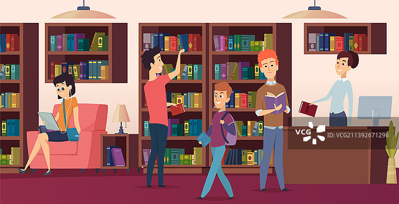 学校图书馆书架背景图片素材