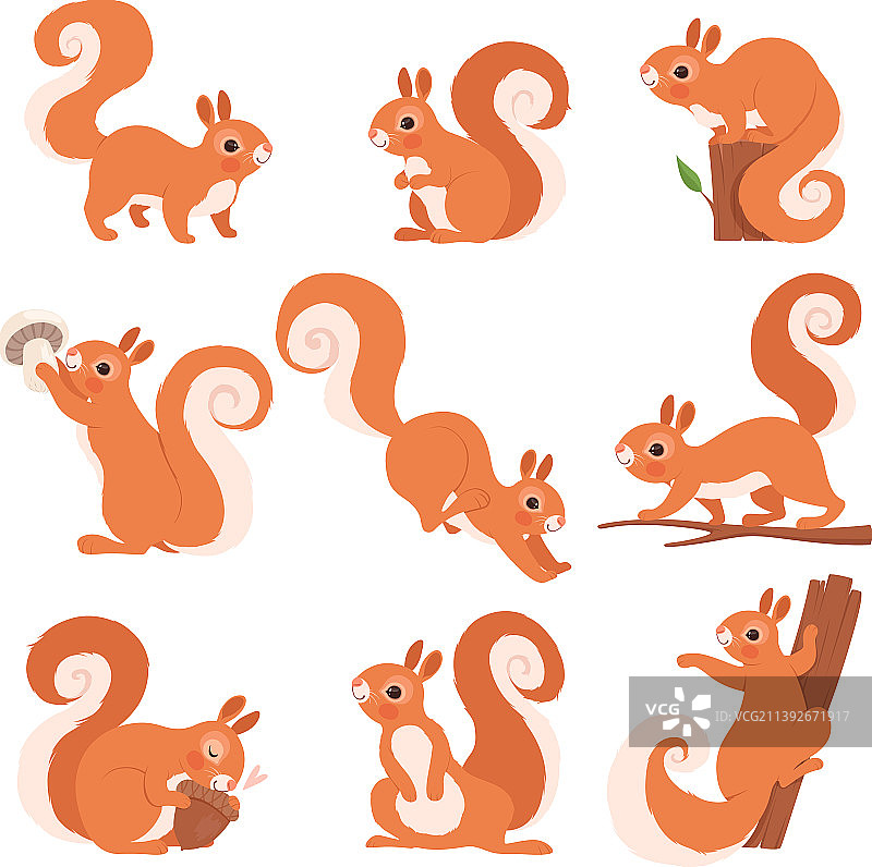 卡通松鼠搞笑森林野生动物图片素材