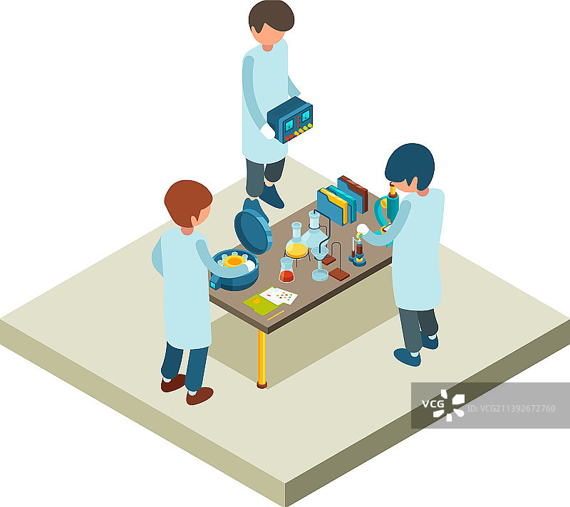 实验室等距科学家化学实验室图片素材