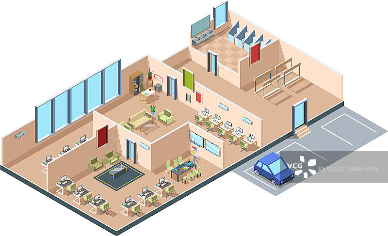 共享办公区创业公司阁楼现代开放空间图片素材