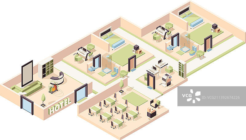 现代豪华酒店客房休息区内景图片素材