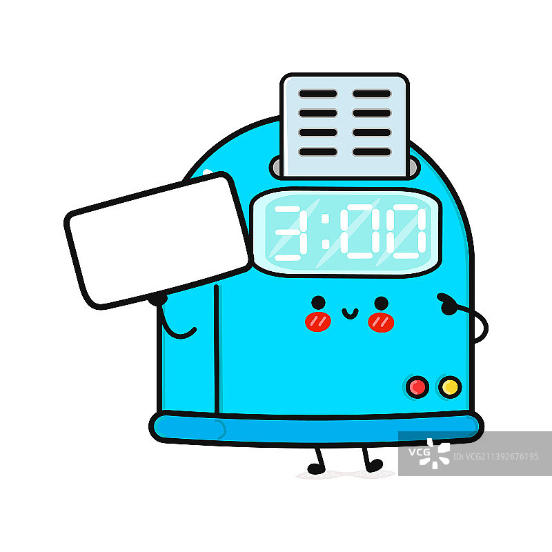 手绘可爱风趣的打卡机宣传单图片素材