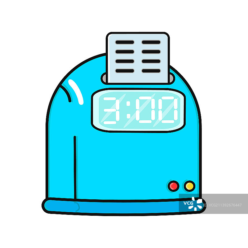 手绘卡通可爱打卡机形象图片素材