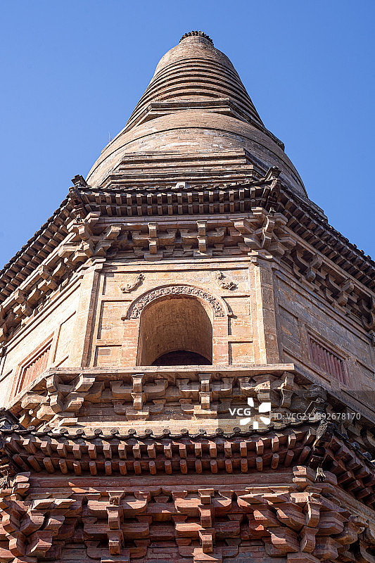 北京房山重要景点全国重点文物保护单位云居寺风光辽代北塔图片素材