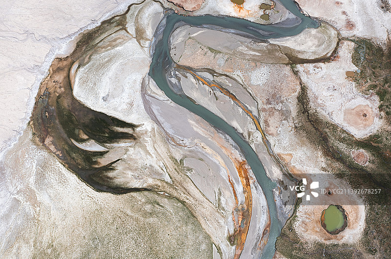 新疆克州木吉乡火山航拍图片素材