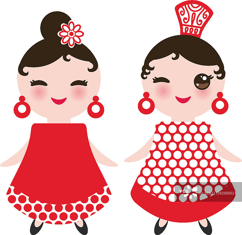可爱的弗拉明戈舞西班牙女人图片素材