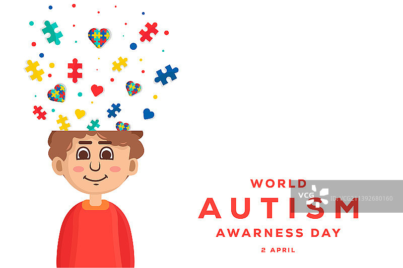 世界自闭症日背景与男孩图片素材