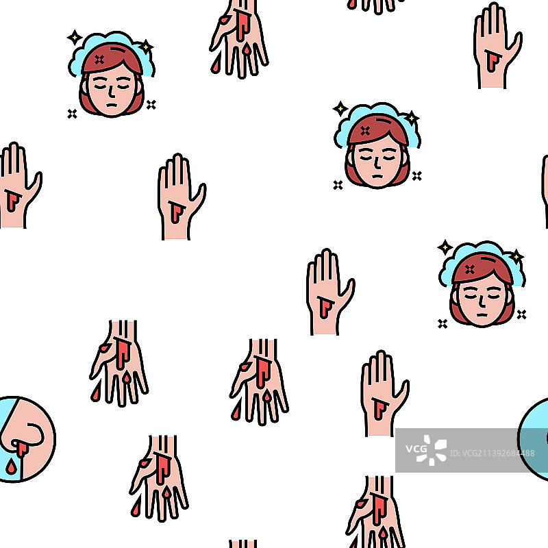 疾病健康问题无缝图案图片素材