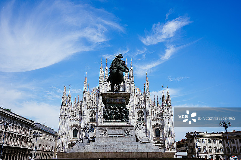 意大利米兰大教堂，世界最大的哥特式教堂，也是世界第二大教堂图片素材