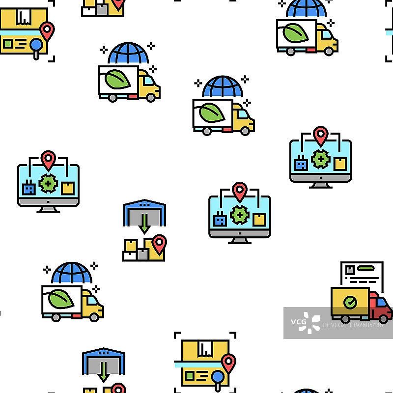 物流业务无缝图案图片素材