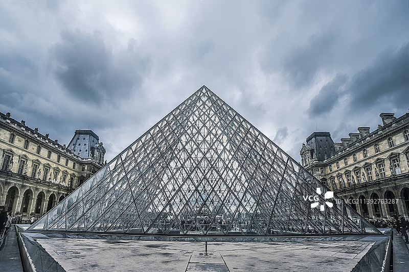 卢浮宫，位于法国巴黎市中心的塞纳河北岸，位居世界四大博物馆之首，世界著名的艺术殿堂图片素材