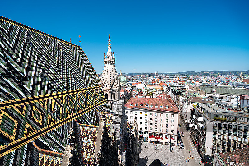 俯瞰奥地利首都维也纳城市风光图片素材