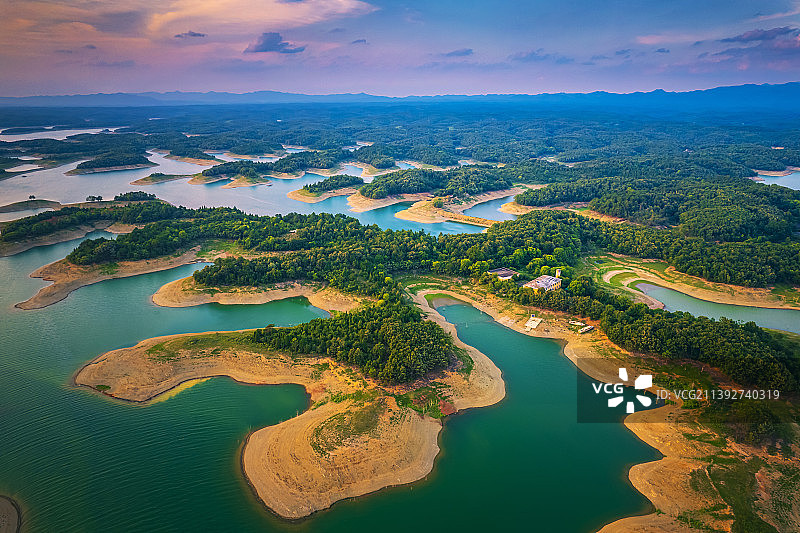 湖北荆门钟祥温峡水库航拍图片素材