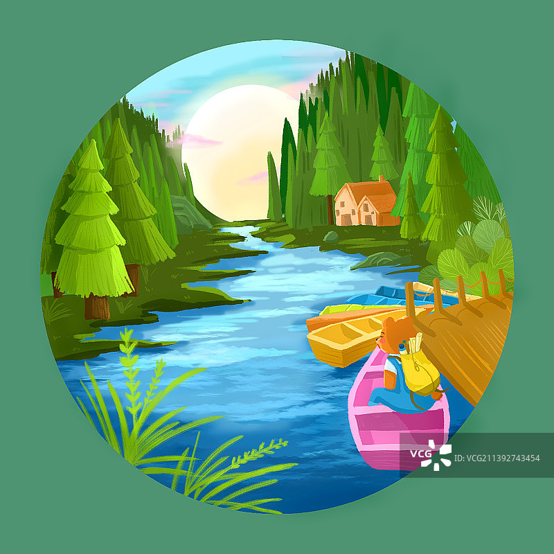光影氛围插画图片素材