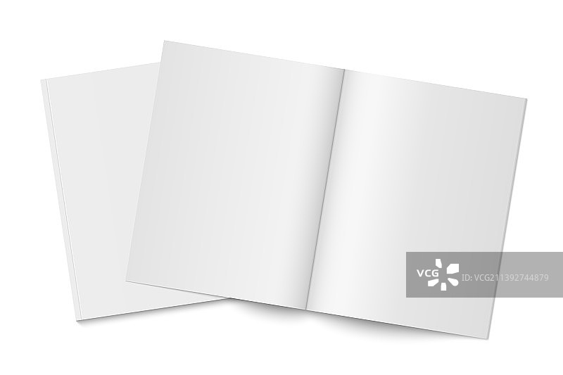 两本白色平装杂志样机图片素材