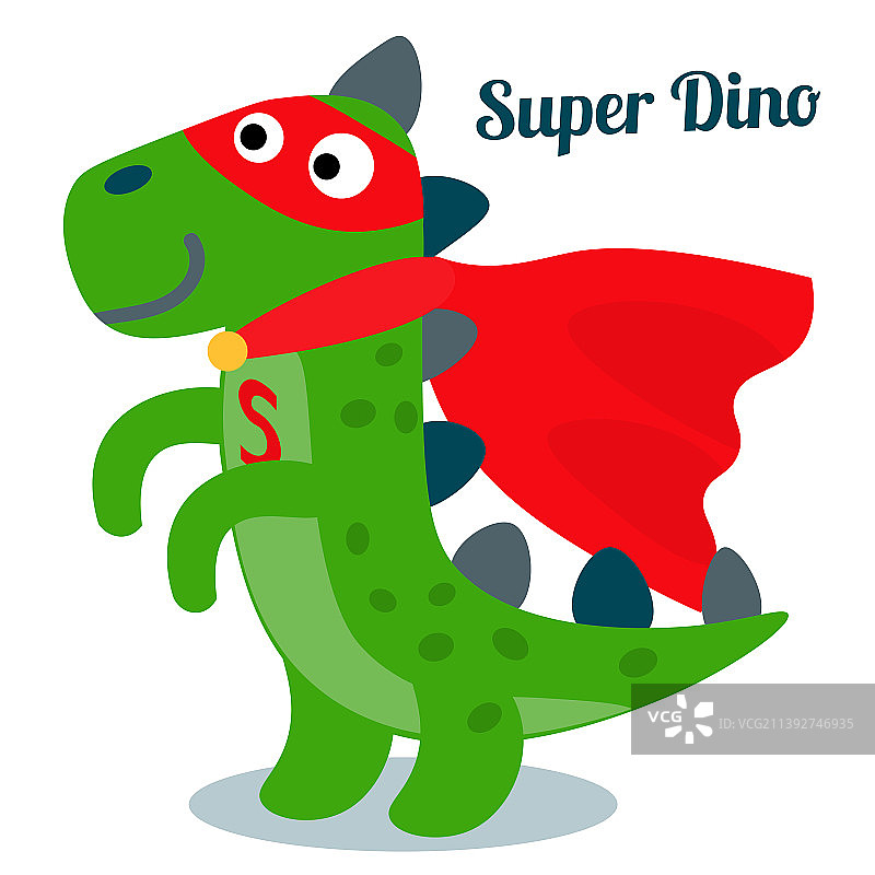 穿超级英雄服装的滑稽恐龙图片素材