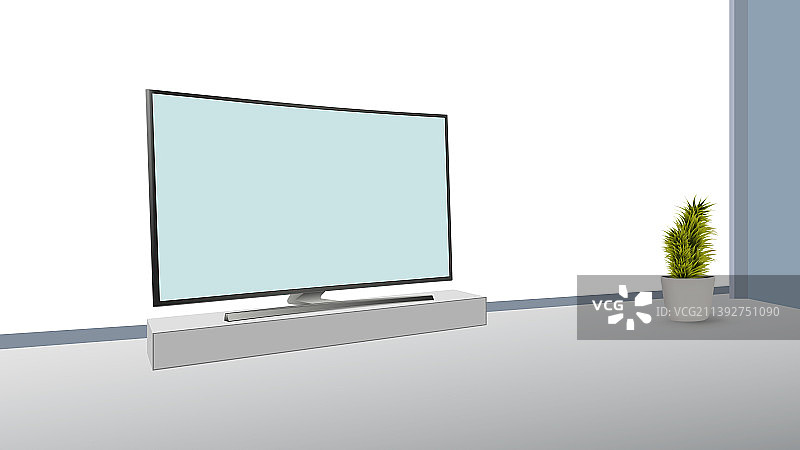 带电视柜的豪华房间图片素材