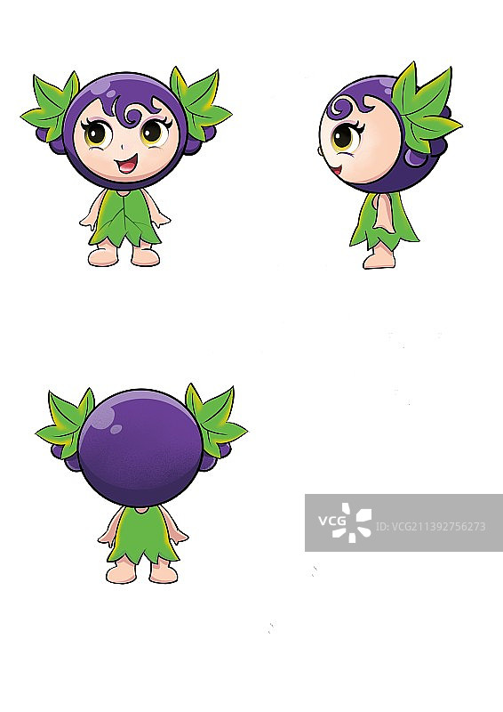 吉祥物 企业ip形象 雕塑 三视图 太阳葡萄图片素材