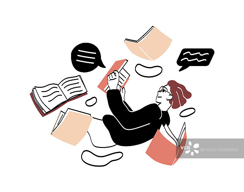 书籍爱好者概念图片素材