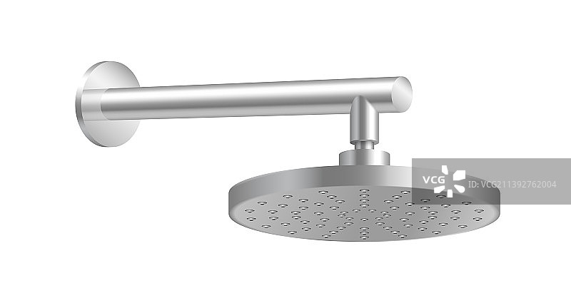 带软管的金属淋浴喷头图片素材