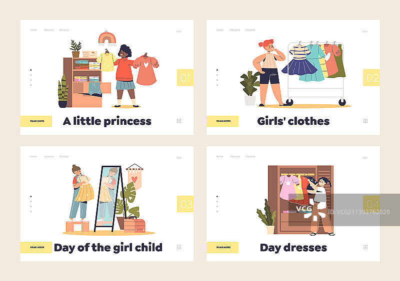 女孩的连衣裙和小公主服装概念图片素材