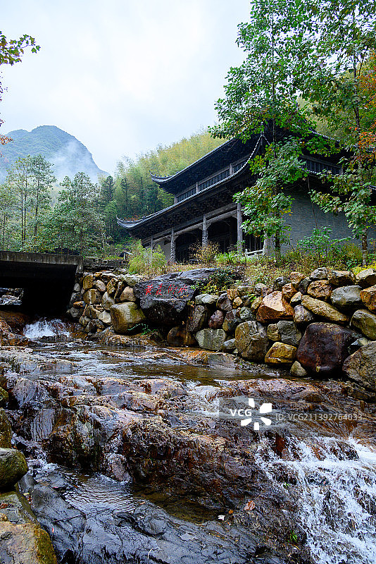 浙江省台州市黄岩区黄岩大瀑布，浙南罕见的天然瀑布群图片素材