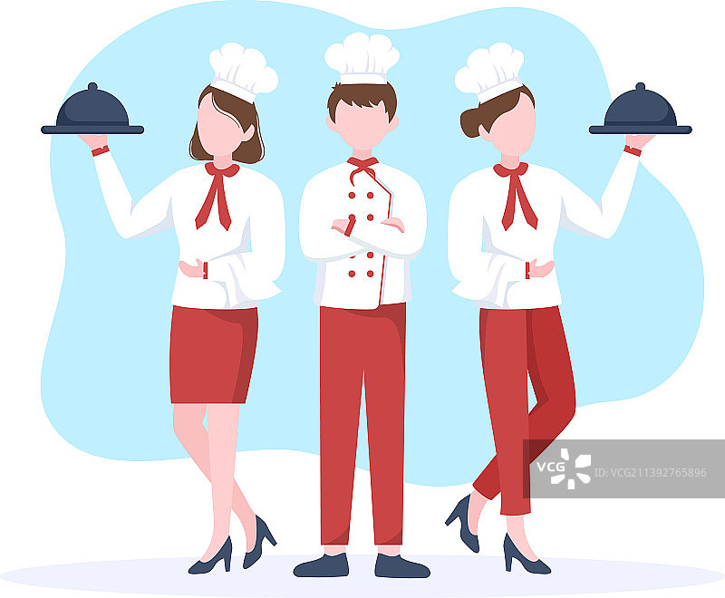 卡通专业厨师烹饪图片素材