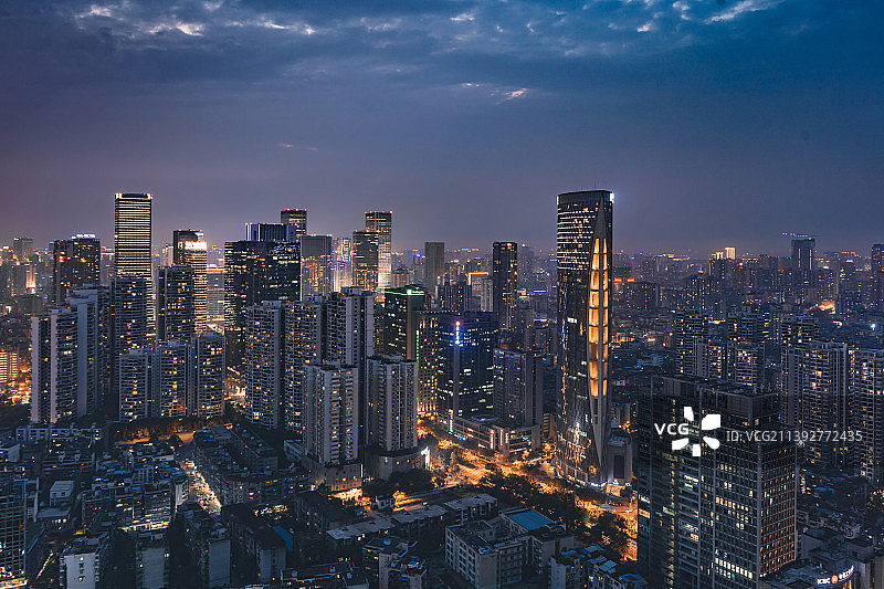 成都锦江区城市夜景图片素材
