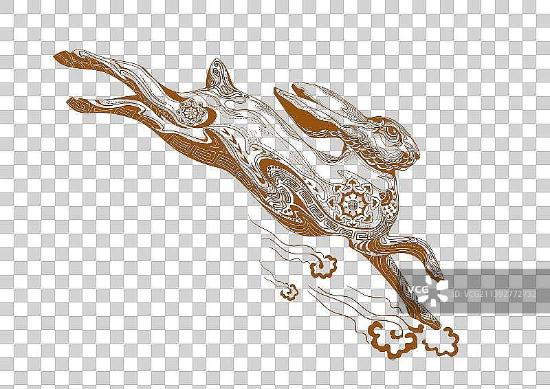 脚踏祥云的兔子图片素材