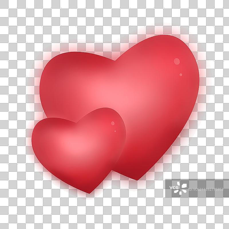 红色弥散风爱心元素图片素材