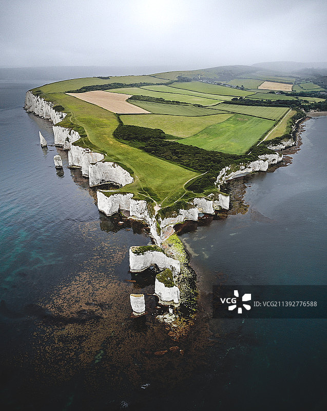 多赛特郡的海岸老哈利岩石白崖图片素材